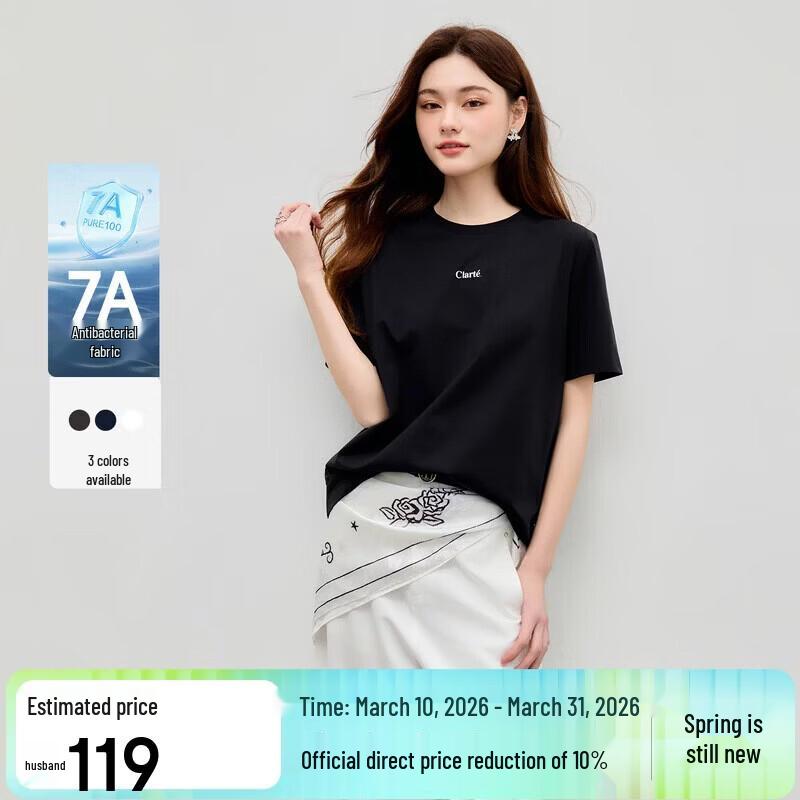 Women s Letter Print Round Neck T-shirt M