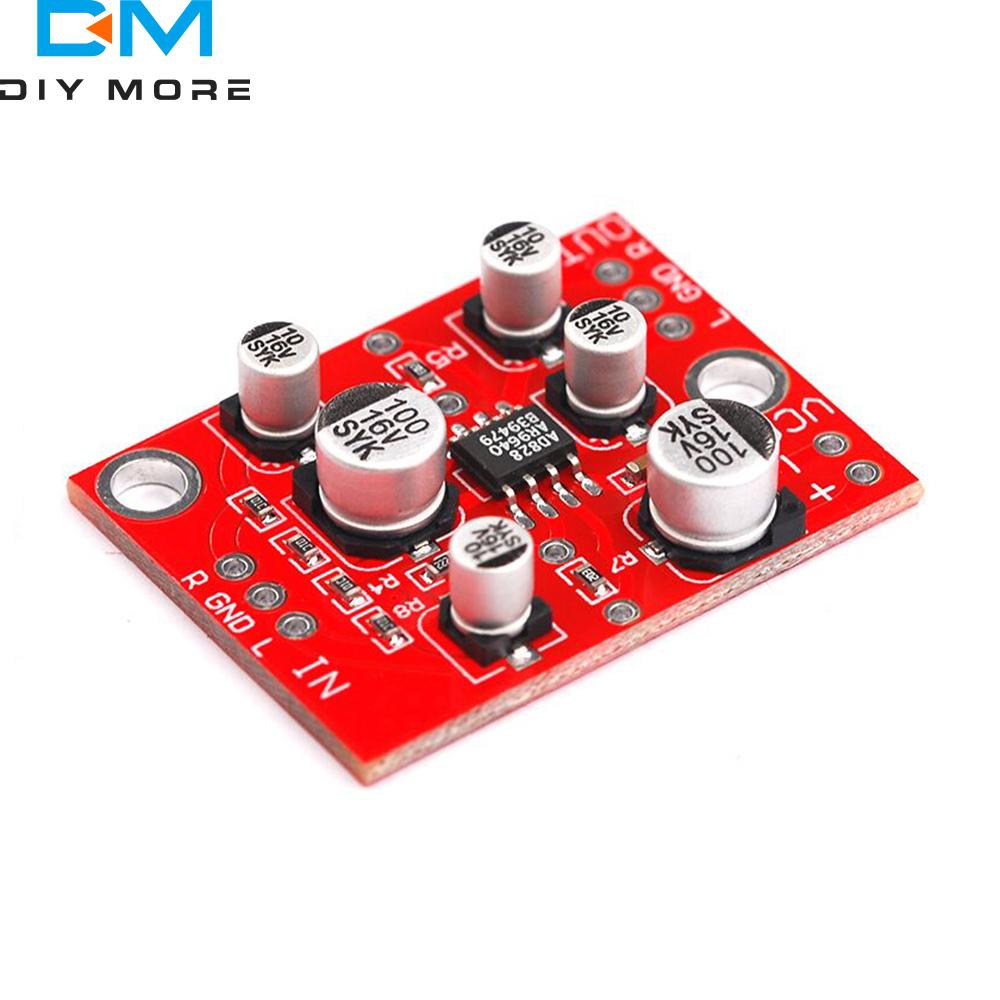 DC3.7V-15V AD828 Stereo Preamp Power Amplifier Board Microphone Pre-amplifier Board