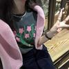 Vintage Red Snowflake Wool Knit Sweater for Women
