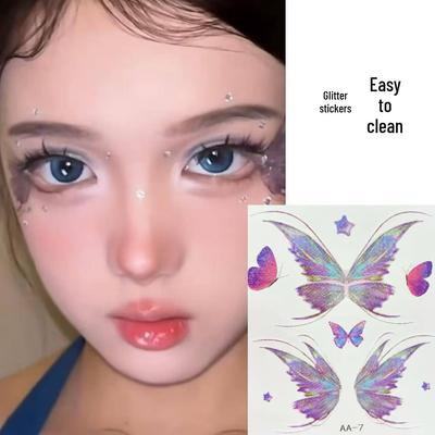 Non-toxic Washable Butterfly Face Stickers for Kids - Eye and Forehead Tattoos