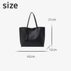 Aspade Women's A4 Tote Bag, Large Capacity, Lightweight, Stylish, Cute, Shoulder Bag, Black, Divided, Waterproof, PV Leather, Gift, Suitable for