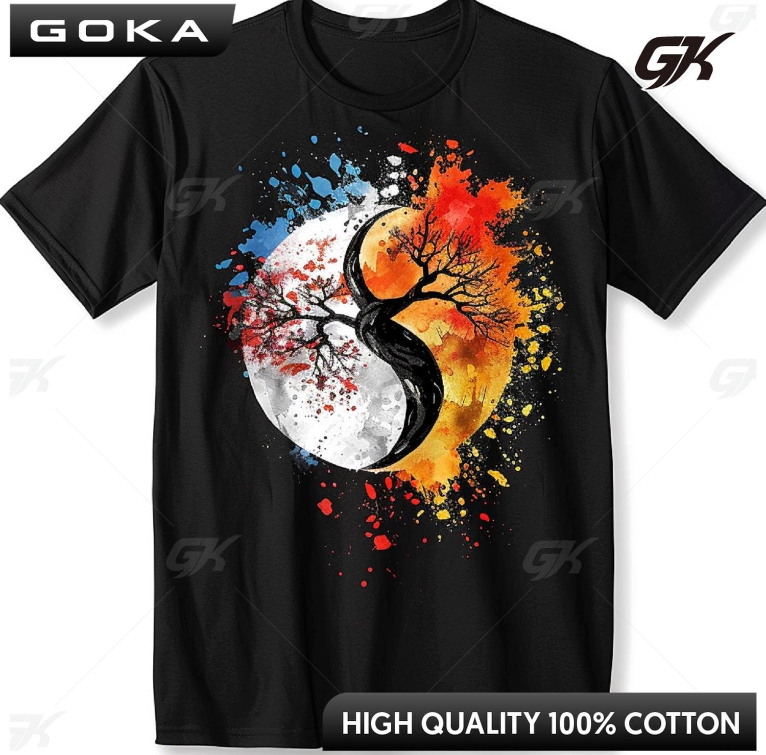 Tree of Life Yin Yang TShirt Chinese Yinyang Tai Chi Means Harmonious Unisex Clothes for Women Graphic T Shirts Tops S