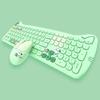Adorable Kitty Cat Wireless Keyboard and Mouse Set with Pink Sakura Design and Cute Cat Ears - Perfect Silent Gift Box for Girls