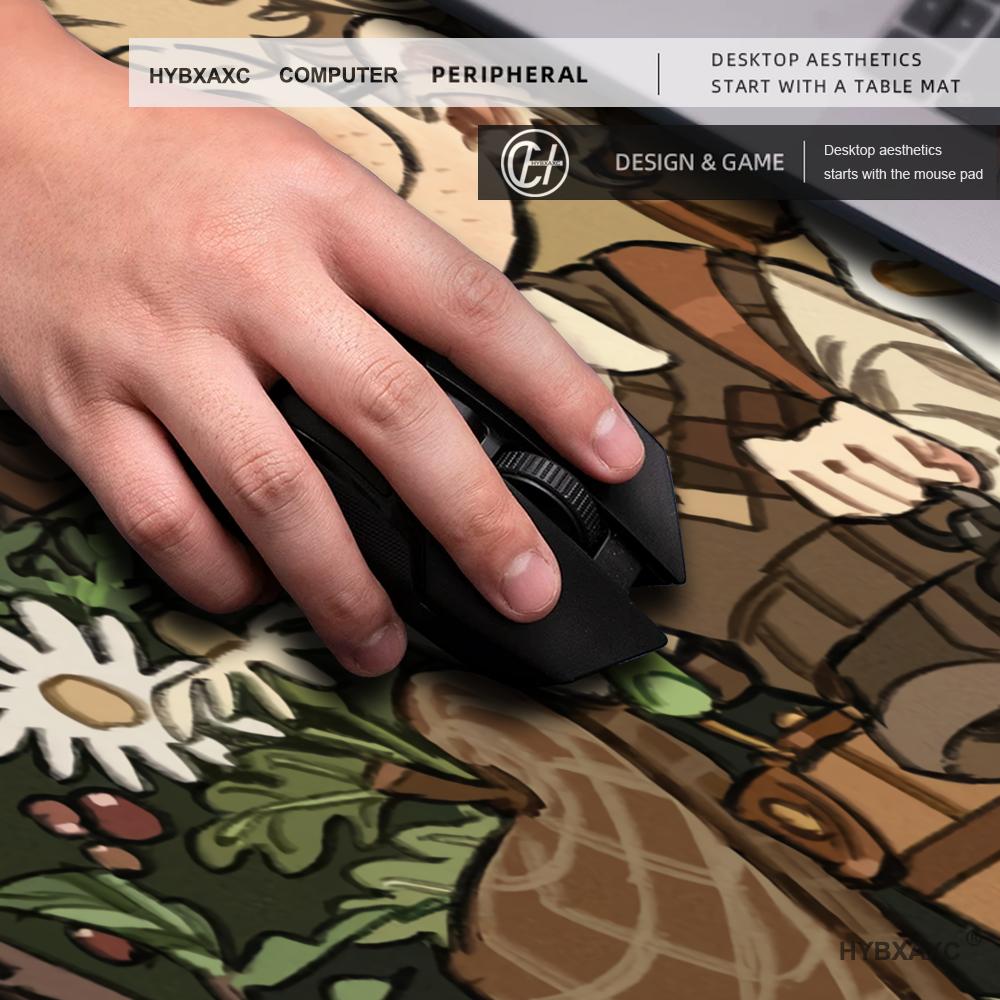 HYBXAXC Mouse Pad Notbook Game Flower Keyboard Pad Non Slip Rubber Computer Retro Illustration Mat Gamer Green Plants Mousepad