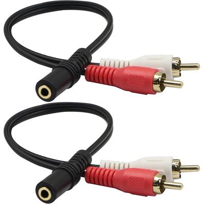 CERRXIAN RCA Audio Cable 3.5mm To 2 RCA Male Gold Plated 25cm Aux Adapter Cable for Speakers and Amplifiers