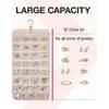 Double-sided Jewelry Storage Box for Earrings, Necklaces, Can Be Hung On Wardrobes, Walls, Doors, 1 Piece, Pink Less