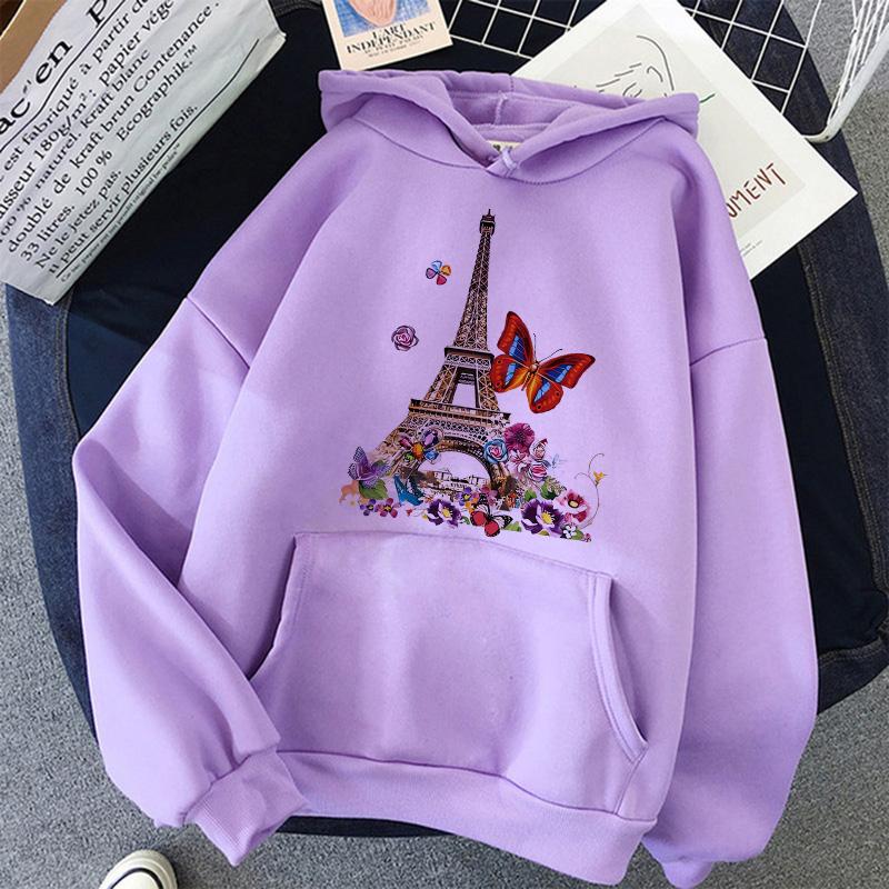 Fashion Bonjour Paris Text Print Hoodies 2025 Casual Vintge Y2k Sweatshirts Clothes Women Men Graphic Gothic Pullovers Hooded