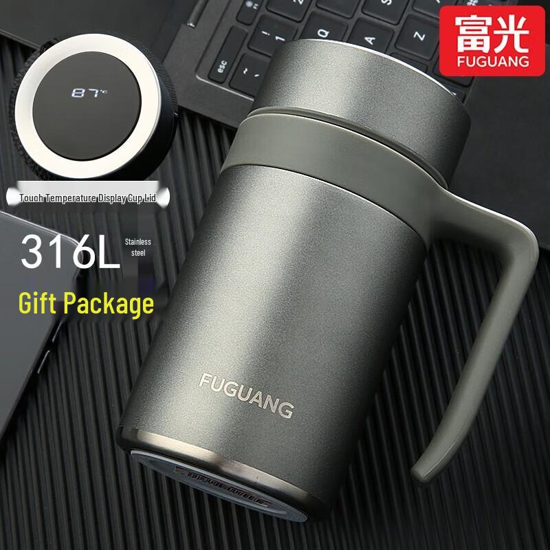 FUGUANG 316 Stainless Steel Insulated Office Mug with Temperature Display