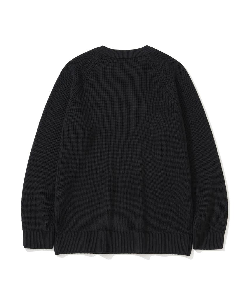 KNITTED [Nitied X Fashion Planet] Cotton Waffle Round Knit Black