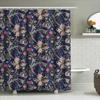 Floral Shower Curtain Blue, Pink White Design For Bathrooms Decor 3D Printed Waterproof Fabric Shower Panels (72X84Inches)