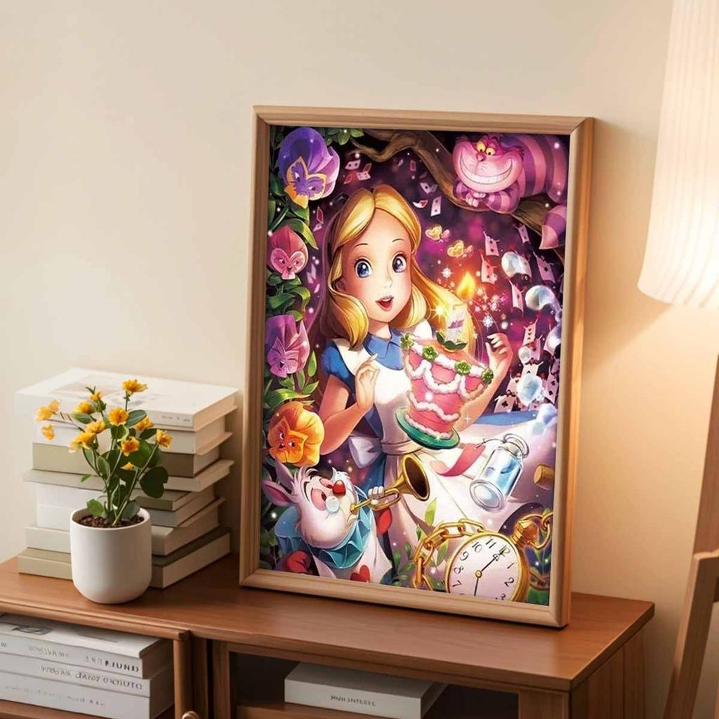 Full Round Diamond Painting Alice In Wonderland Art Rhinestone Picture Mosaic DIY 5D Cross Stitch Embroidery Home Decoration