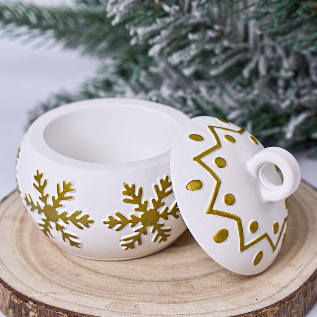 Christmas Candle Jar Silicone Mold DIY Relief Snowflake Storage Box Aromath Gypsum Molds Resin Crafts Making Home Xmas Party Dec