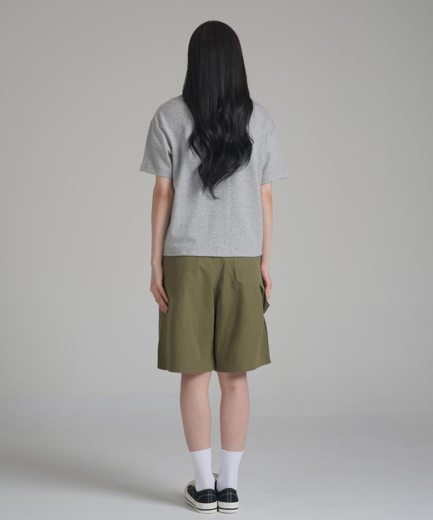 Noming Chino Single-Pleat Strap Wide Bermuda Shorts - Khaki