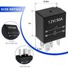 2 PCS 30A Car Starter Relay, 5 Pin 12V Waterproof Starting Relay Universal Replacement, Multi Purpose Automotive Standard Relays for Most Vehicles,