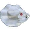 Cappello di Paglia Estivo da Sole per Donna con Design in Pizzo e Motivo Floreale Perfetto per Spiaggia e Attività all'Aperto