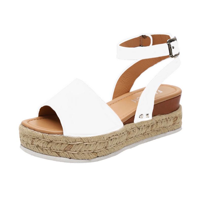 Women Summer Women Platform Buckle Strap Espadrille Casual Open Toe Sandals