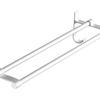 Silver White Double Rod Bar Towel Rack Aluminum No Punching Bathroom Wall Mounted Towel Hanging