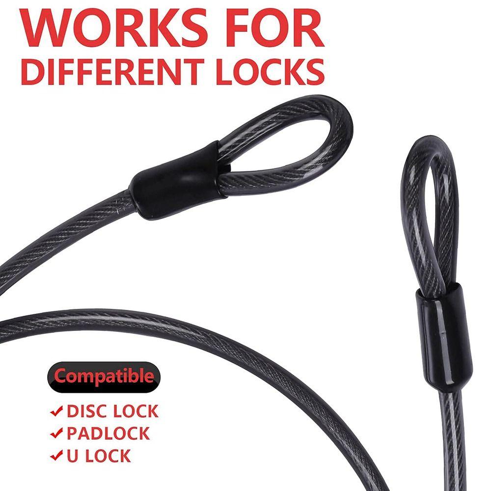 Flexible Thick Security Chain Anti-Theft Steel Wire Braided Rope Bike Lock Cable  Outdoor