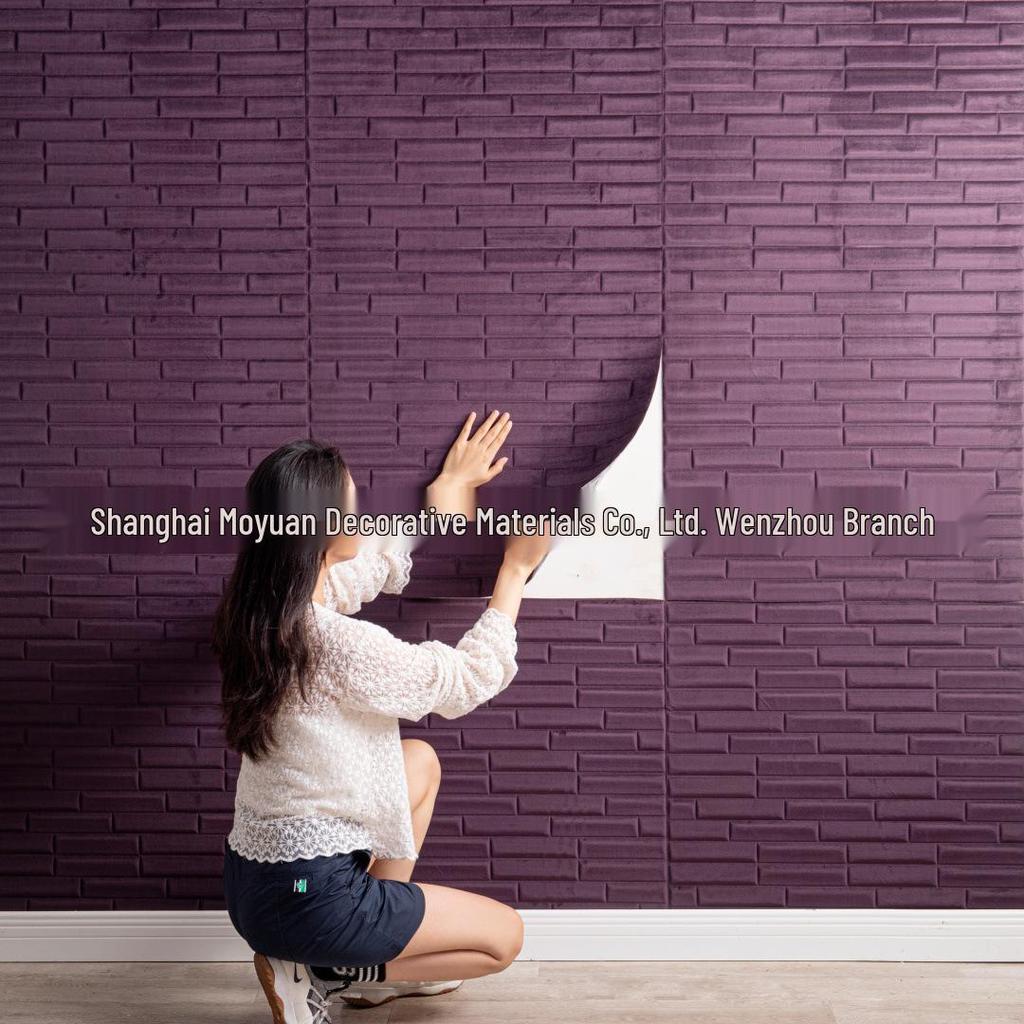 Waterproof 3D Folding Plush Twill Self-Adhesive Wall Sticker - Soft, Anti-Collision Design