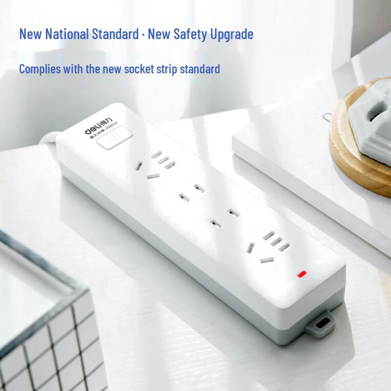 Deli 18163 4-Outlet Power Strip with 1.8m Cable CN plug (adapter included)