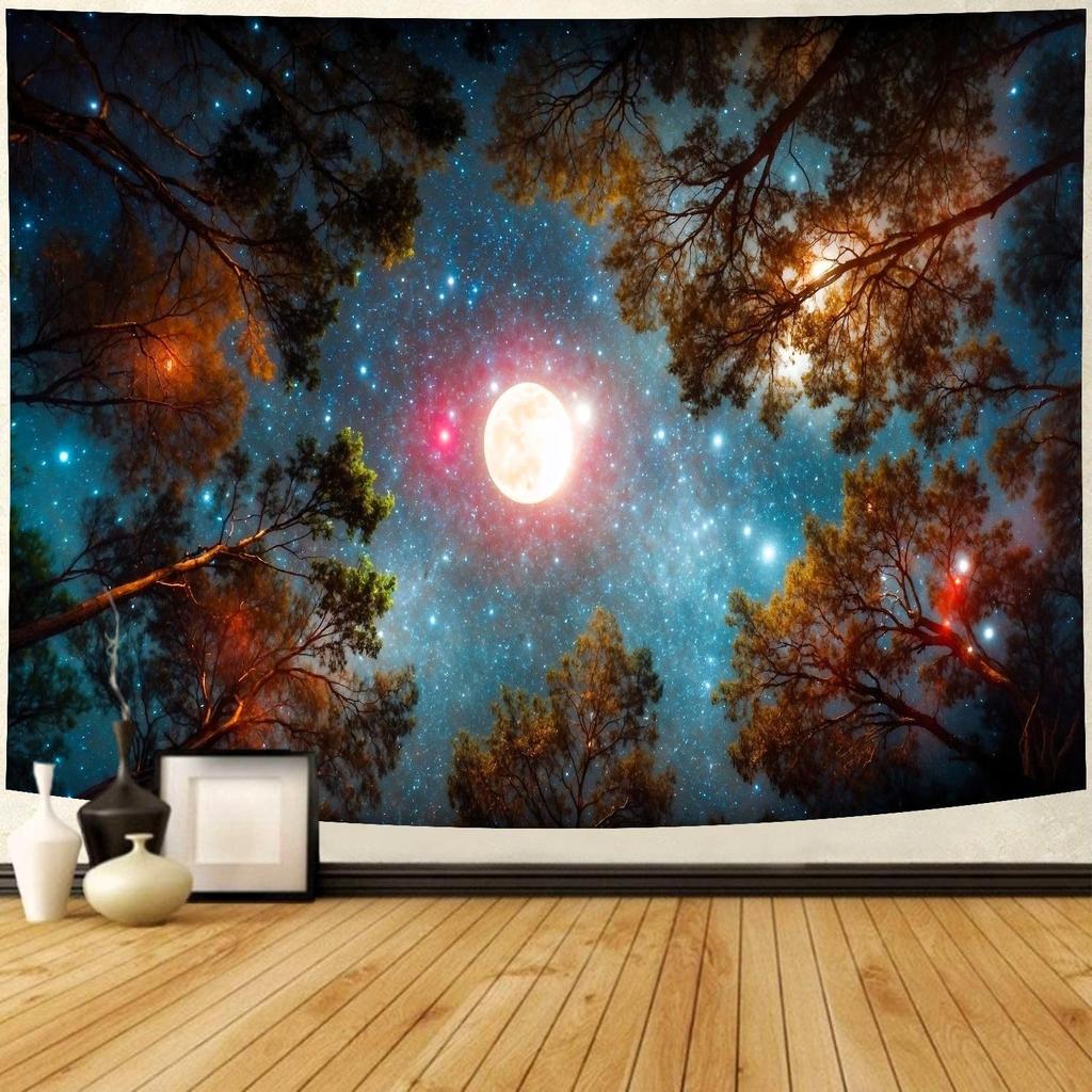 Butterfly Moon Flower Tapestry Botanical Floral Plant Boho Tapestry Wall Hanging Mandala Aesthetic Mushroom Retro Vintage