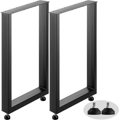 Schwarzes Metall-Tischbein-Set 2 Stück Stahl-Tischbeine 28x23 Zoll Esstischbeine Bürotischbeine Computertischbeine Stahl-Bankbeine Landhausstil