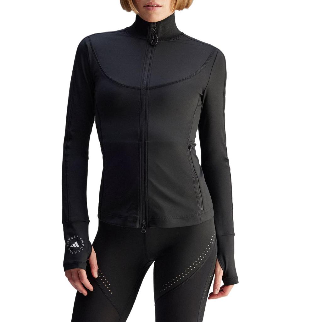 adidas Giacca da Donna Asmcaeroready in TPR Media Elasticità Comoda Asciugatura Rapida Collo Alto Manica Lunga Giacca Nera JF3794