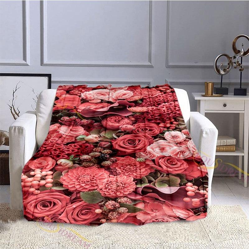 Valentýn Láska Růžová Deka Měkký flanel Fleece Teplý Lehký přehoz Deky Dospělí do postele Pohovka Deka Přehoz přes postel