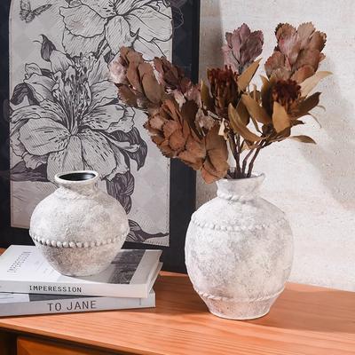 Nordic Wabi Sabi Style Ceramic Vase Decoration Living Room Bedroom Dining Table Flower Arrangement Container Vintage Home Decor