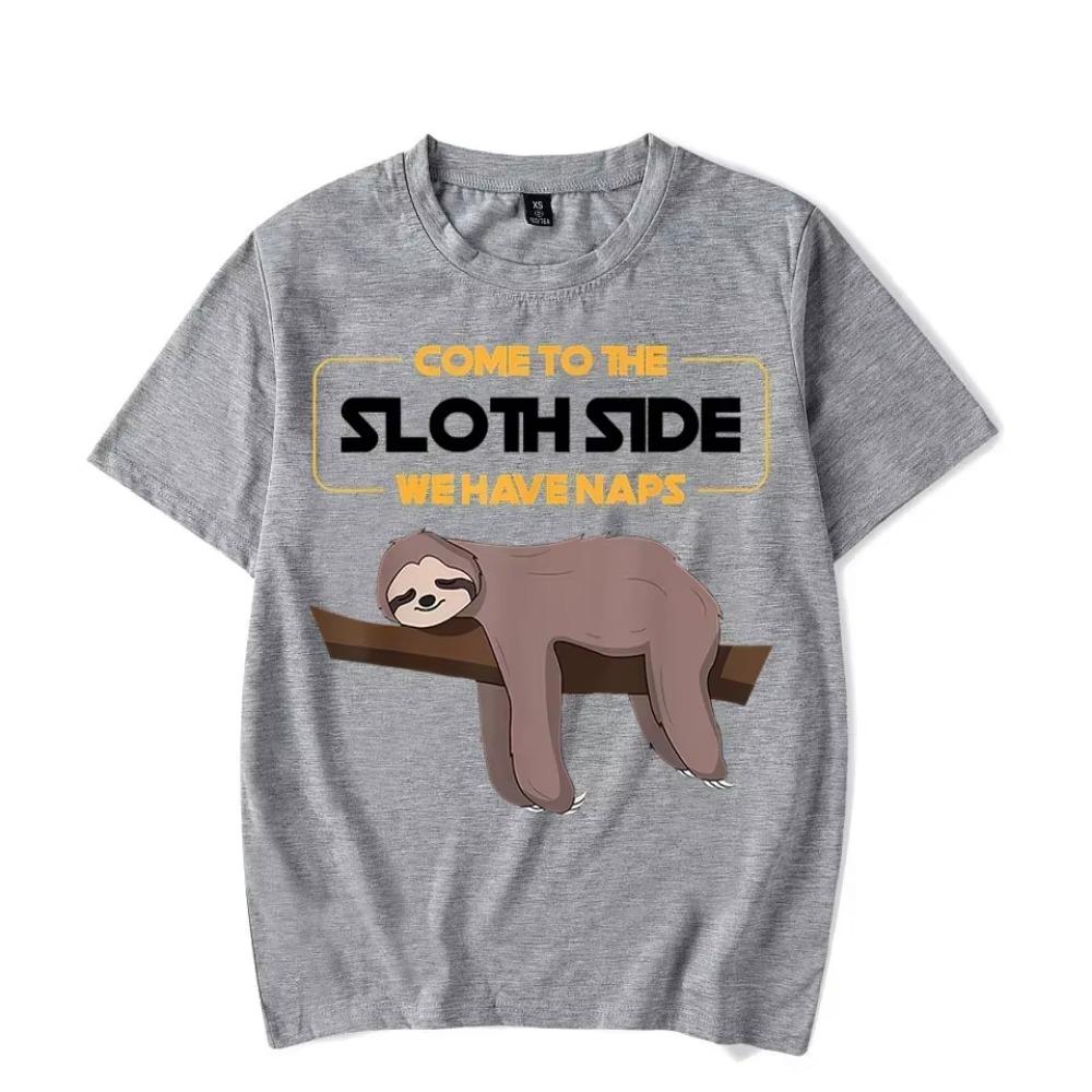 Lazy Sloth Men's T-shirts Come To The Sloth Side We Have Naps Print Top Y2k Streetwear Men Tshirt Fashion Harajuku Sloth T Shirt