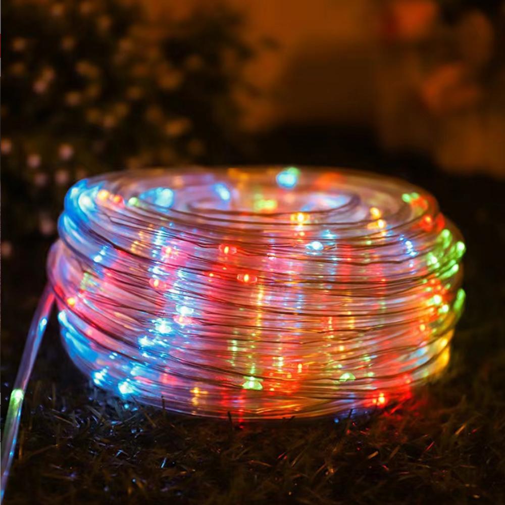 Solar Powered LED Tube Lights, Outdoor Waterproof Garden String Lights, Balcony Courtyard Christmas Atmosphere Decoration Lights
