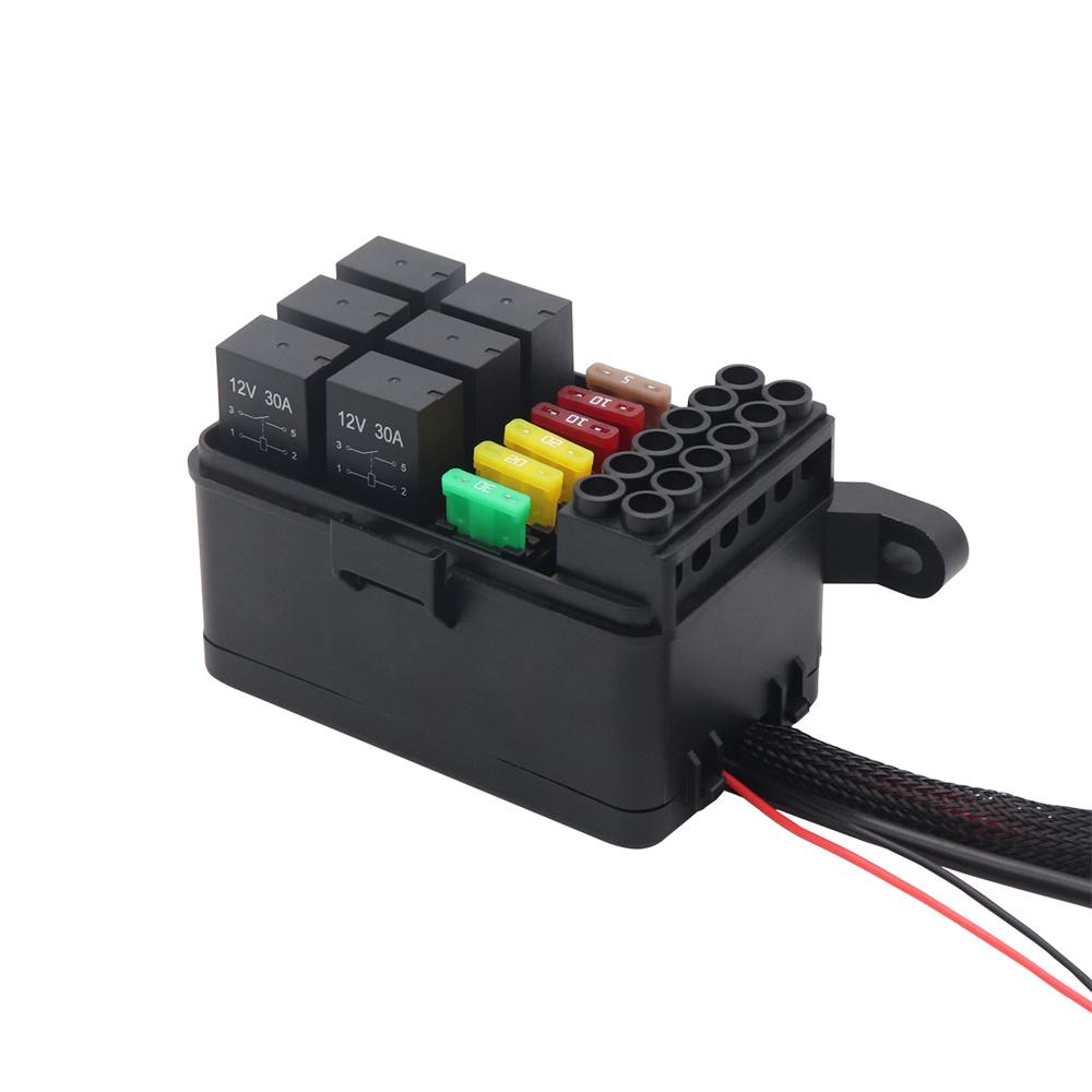 6 Gang Switch Panel Circuit Breaker Control Relay Kit For Car Truck Utv 12V-24V