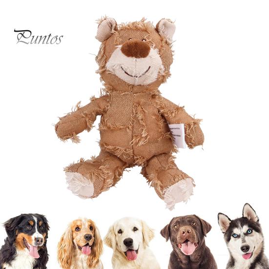 Quietschendes Plüschbärenspielzeug, unzerstörbares Bären-Hundespielzeug für aggressive Kauer, ausgestopftes interaktives Kauspielzeug, Haustierbegleiter für kleine und große Hunde