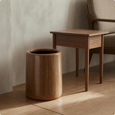Holzmaserung Mülleimer Glänzende Holzmaserung Braun Mülleimer mit Deckel für Zuhause