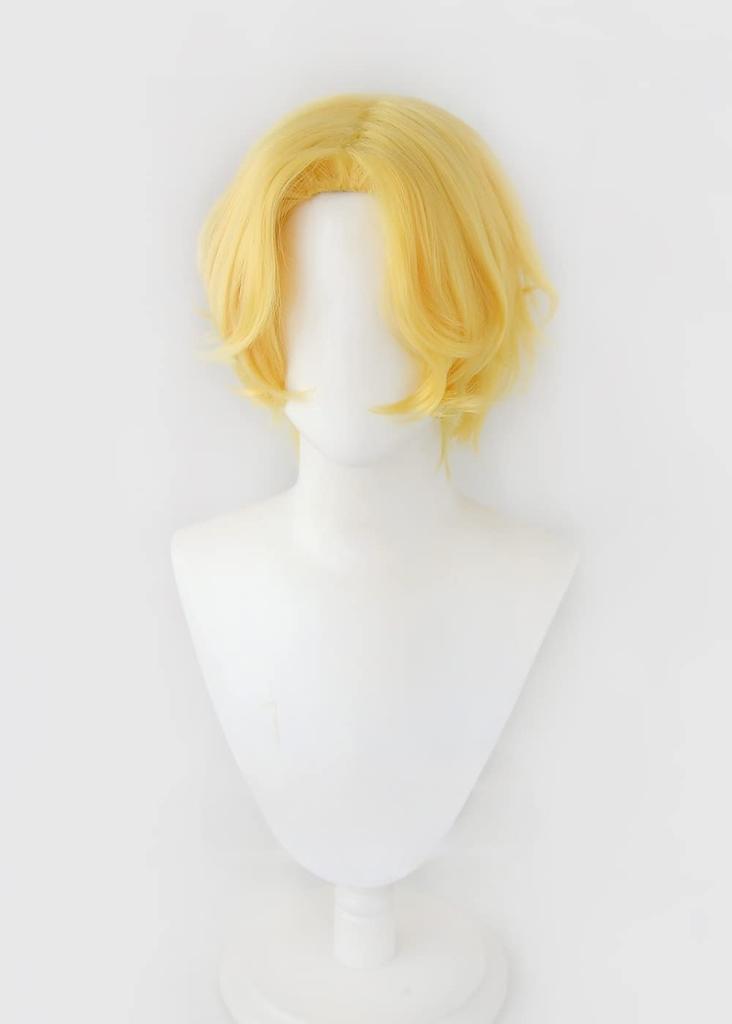 One Piece Sabo Cosplay Wig, Gold, Center-Parted, Heat-Resistant, Perfect for Disguise, Costumes, Halloween, Events, and Photoshoots