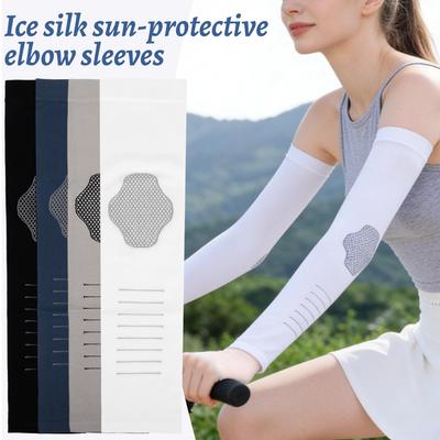 Unisex Ice Silk Sunscreen Sleeves Men's Cycling Sports Elastic Arm Guards Quick-drying Sweat-absorbent Cooling Sleeves Cover