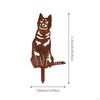 Yard Stake Sign Kitten Silhouette Statue Iron Animal Sculpture Height 30 Cm Garden Ornament