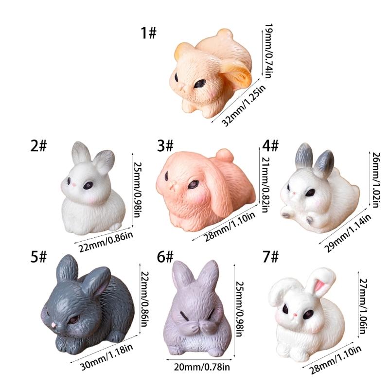 10Pcs Miniature Rabbit Figurines Resin Animal Statues Perfectly for Easter Decorations and Birthday Cake Toppers