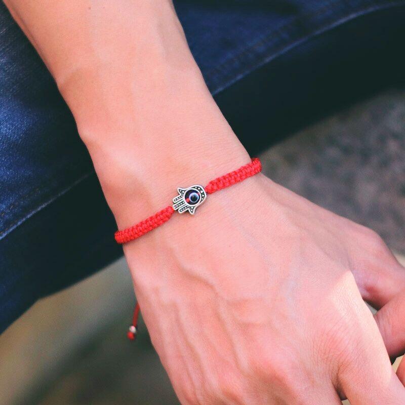 Turkish Evil Eye Bracelet Unisex Handwoven String Adjustable Braclet Classic Fatima Hand Braslet Valentines Day Gift Red Pulsera