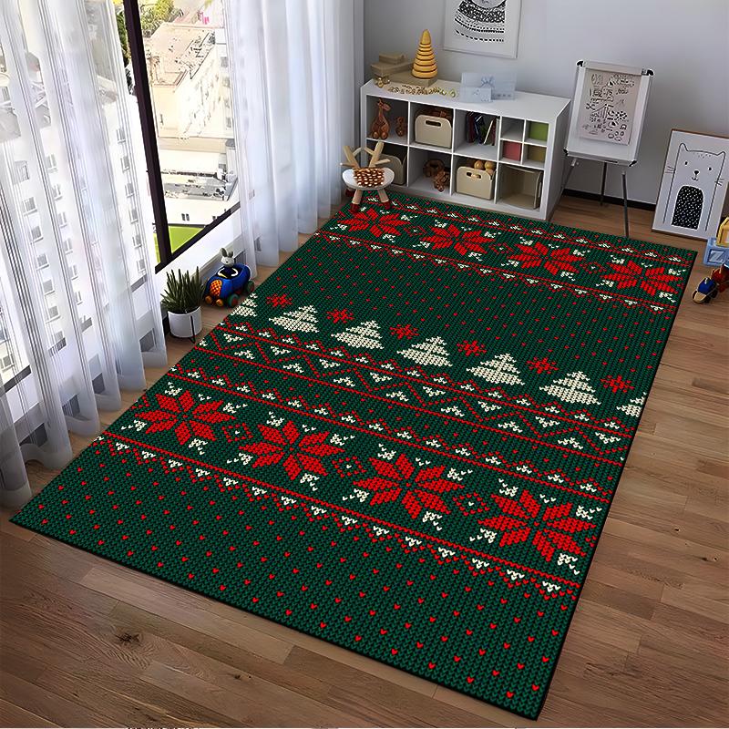 Festive Nordic Pattern Rug Non-slip rug suitable for living room and bedroom sofas