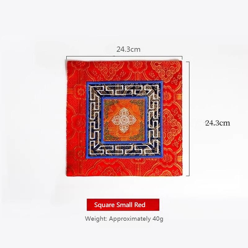 

Red/Yellow/Blue Color Eight Auspicious Vajra Bell Pestle Pad Tibetan-style Fabric Buddhist Hall Desktop Decoration Supplies