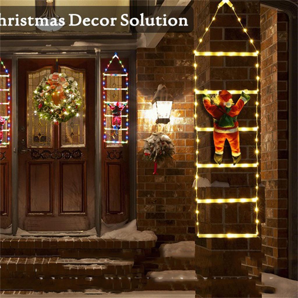 Decorazioni LED di Natale Lampada Fatata Lampada a Scala LED con Babbo Natale Rampicante Luce di Natale per Casa Esterno Ornamenti di Capodanno S