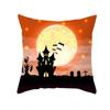 Home Cartoon Pumpkin Head Halloween Pillow Cover Peach Velvet Cushion Cover Office Sofa Cushion Cover
