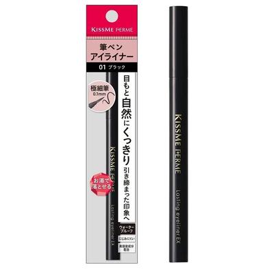 Brush Pen Eyeliner EX 01 1 Pack Black Kiss Me Ferme Lasting Eyeliner EX 01, Black, 0.01 Fl Oz (0.4 M