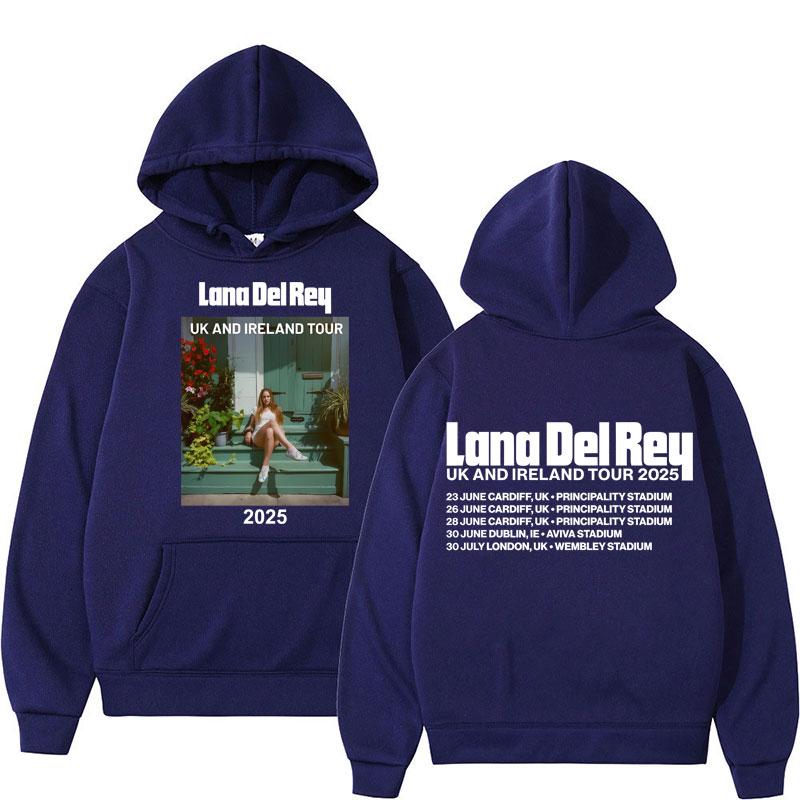 Lana Del Rey VK en Ierland Tour Hoodies Heren Dames Mode Hip Hop Lange Mouw Oversized Fleece Trainingspak Cadeaus