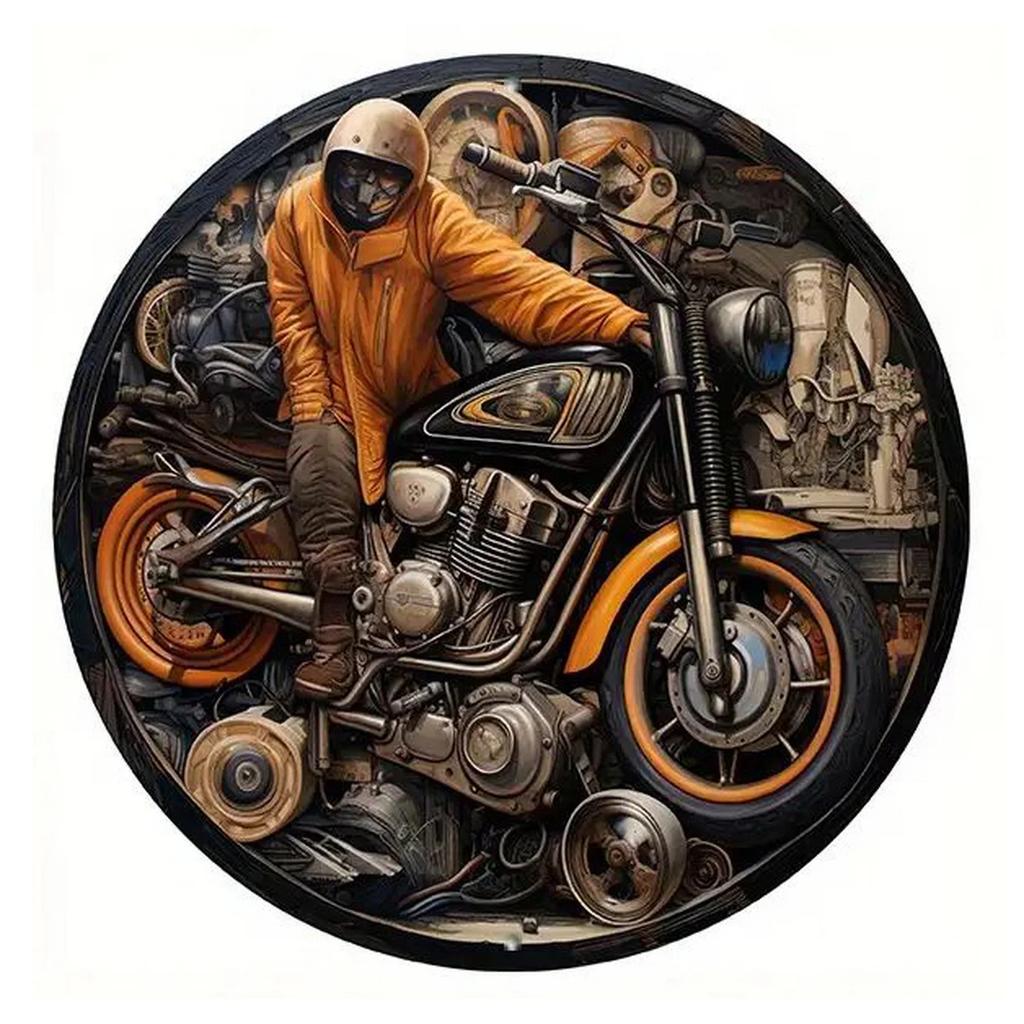 Vintage D Tłoczony Okrągły Metalowy Znak Motocyklowy Zestaw Retro Biker Chopper Dekoracja Ścienna do Garażu Jaskini Mężczyzny Baru Pubu Entuzjasta Motocykli
