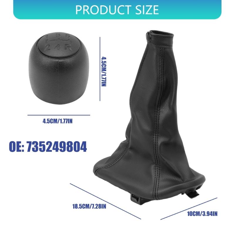 Auto Part for Seicento 1998-2010 Gear Shifter Knob And Leather Gaiter 735249804 Shifter Knob Gaiter Set Easy Installation