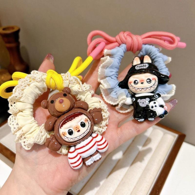 

2 шт. Мультяшні гумки для волосся Labubu Милий аніме Labubu Жіночі еластичні обідки для волосся Аксесуари для волосся Хвостик Каваї Дівчата Святкові подарунки