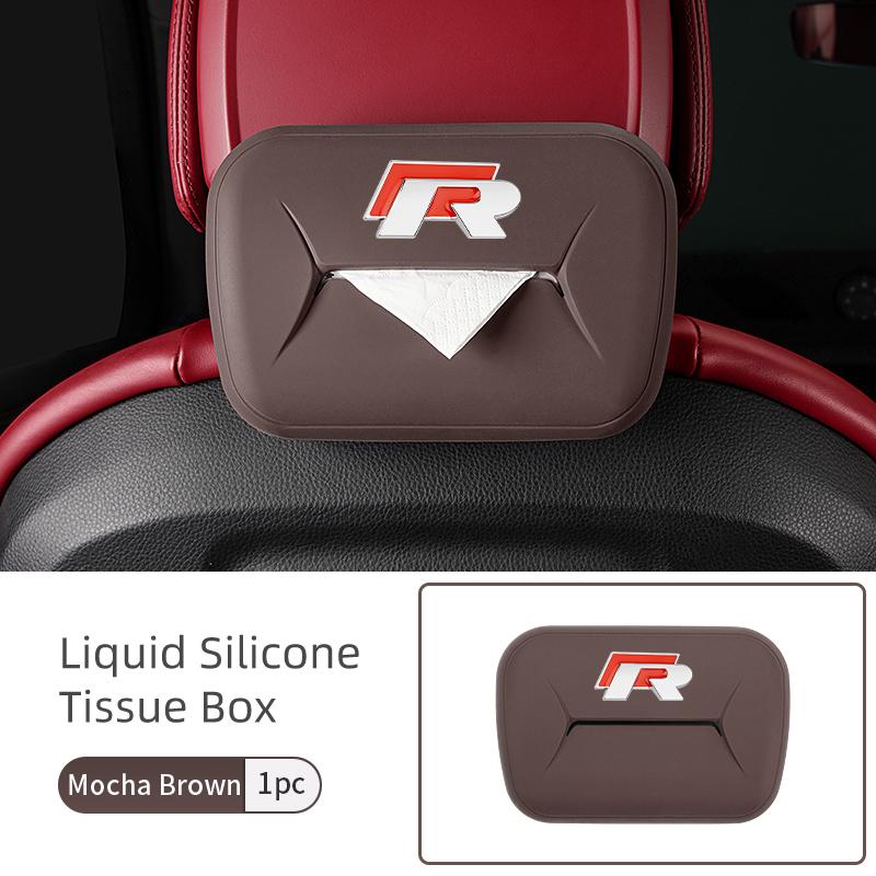 UNYDV1 For Volkswagen VW Silicone Car Paper Towel Box Dustproof Tissue Storage Bag Tiguan CC Jetta Polo Golf 4 5 6 Passat B5 B6 B7 CC