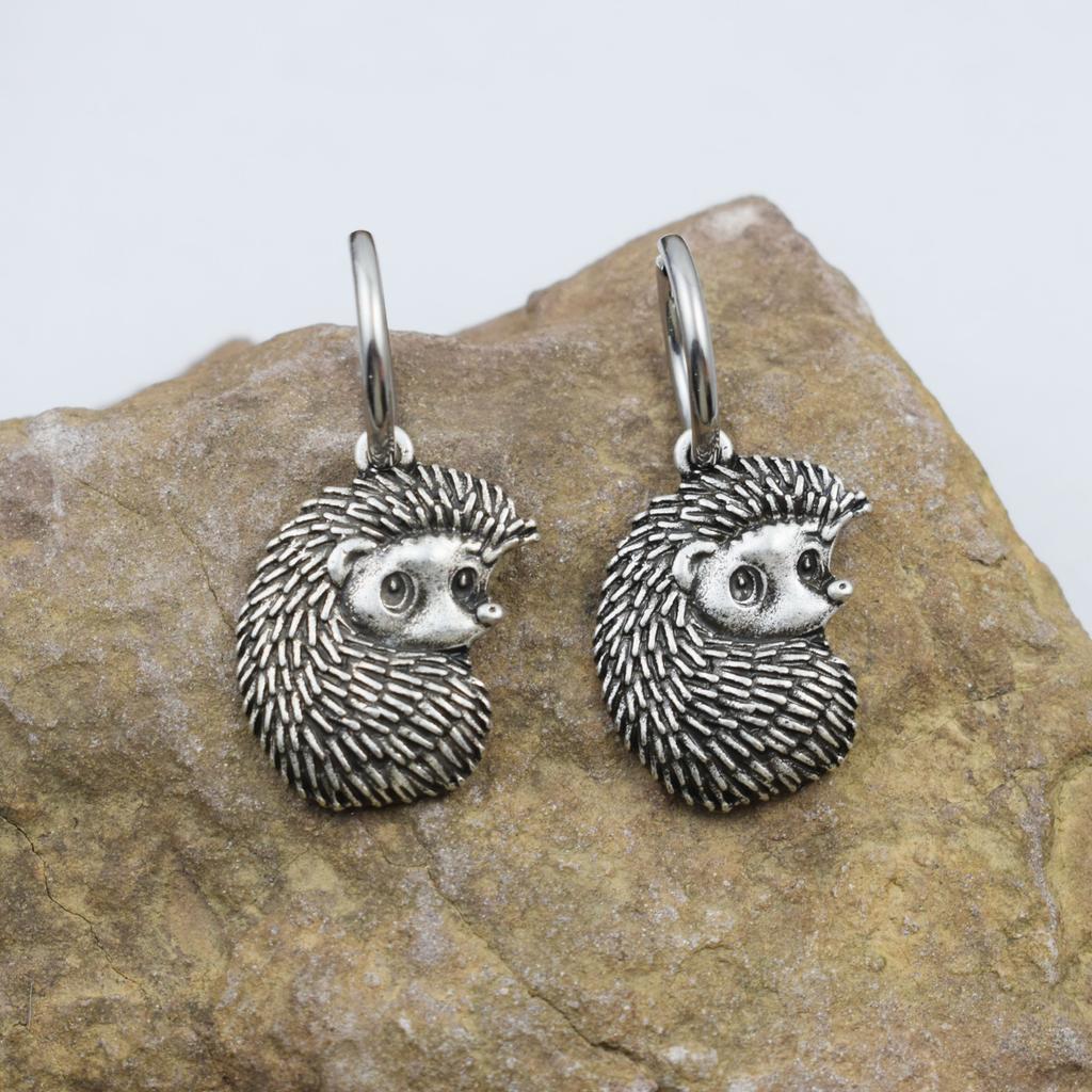 Norse Viking Wiccan Moon Phase Raven Earrings Stainless Steel Hook Handmade Jewelry